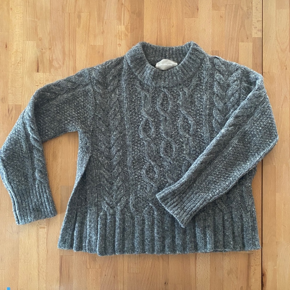 Everlane Cloud Cable Knit Crew Grey Size XXS